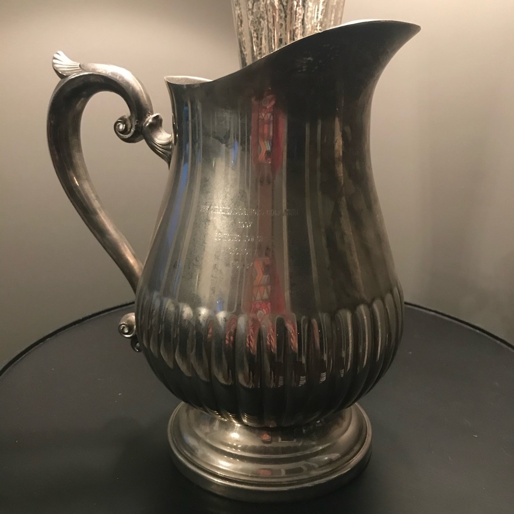 TWO Beautiful Sheffield silver plated trophy pitchers!